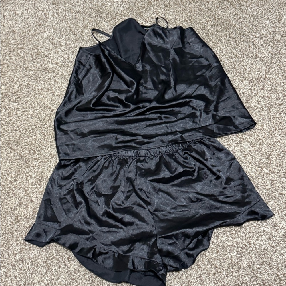 Amazon Black Satin Pajama Set
